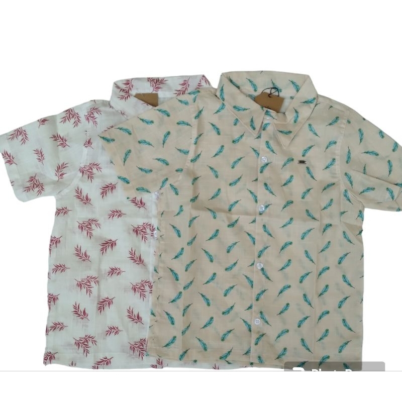 Camisa infantil social floral menino tecido Linho tamanho 8 anos