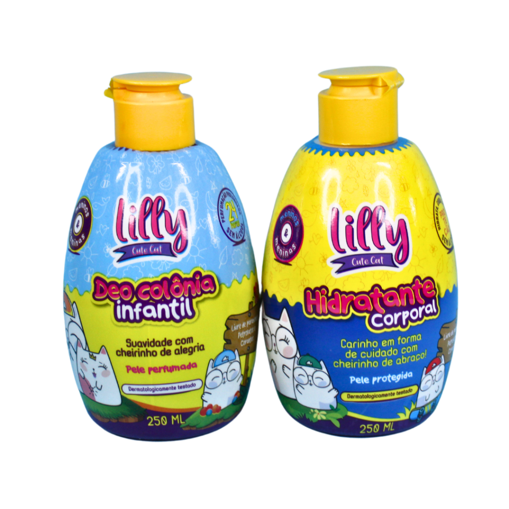 Kit Hidratante Corporal + Deo Colônia Infantil Lilly Cute Cat