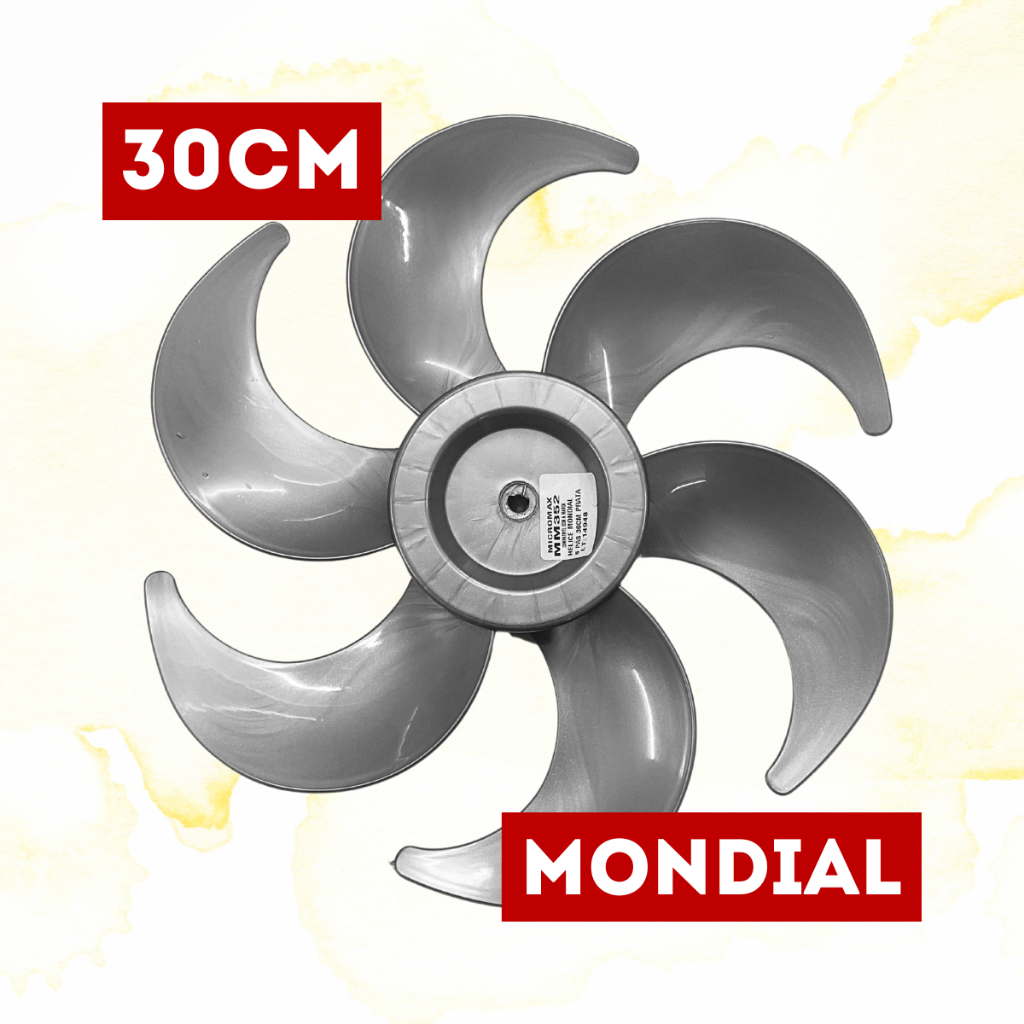 Helice 30cm 6 Pás Ventilador Mondial Cinza Meia Lua - Mm352
