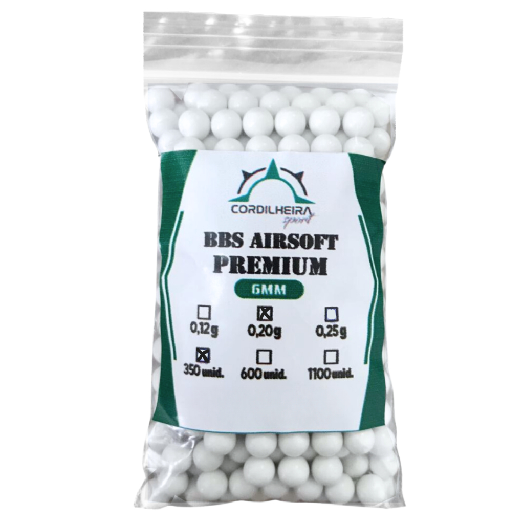Pacote Esferas BBs 350 unidades 0,20g 6mm Bolinhas Munição - Cordilheira Sport - Sports & Outdoors