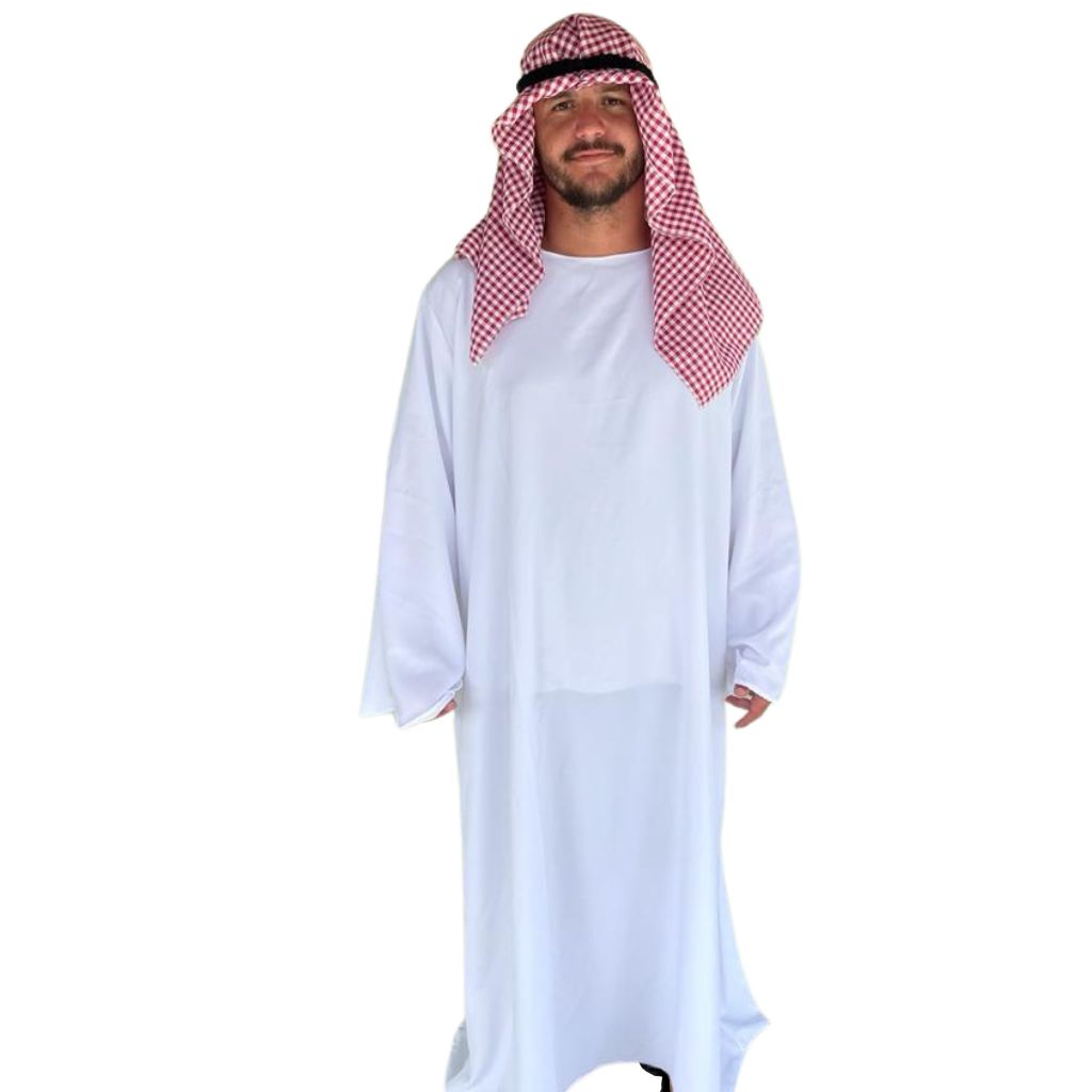 Roupa De Sheik Àrabe Catar Com Hijab Tunica