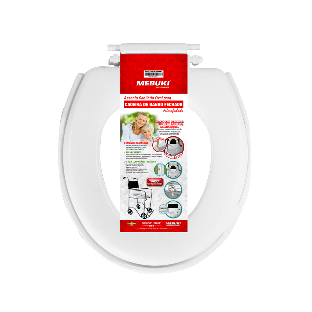 Assento Sanitário Almofadado Para Cadeira De Banho Fechado