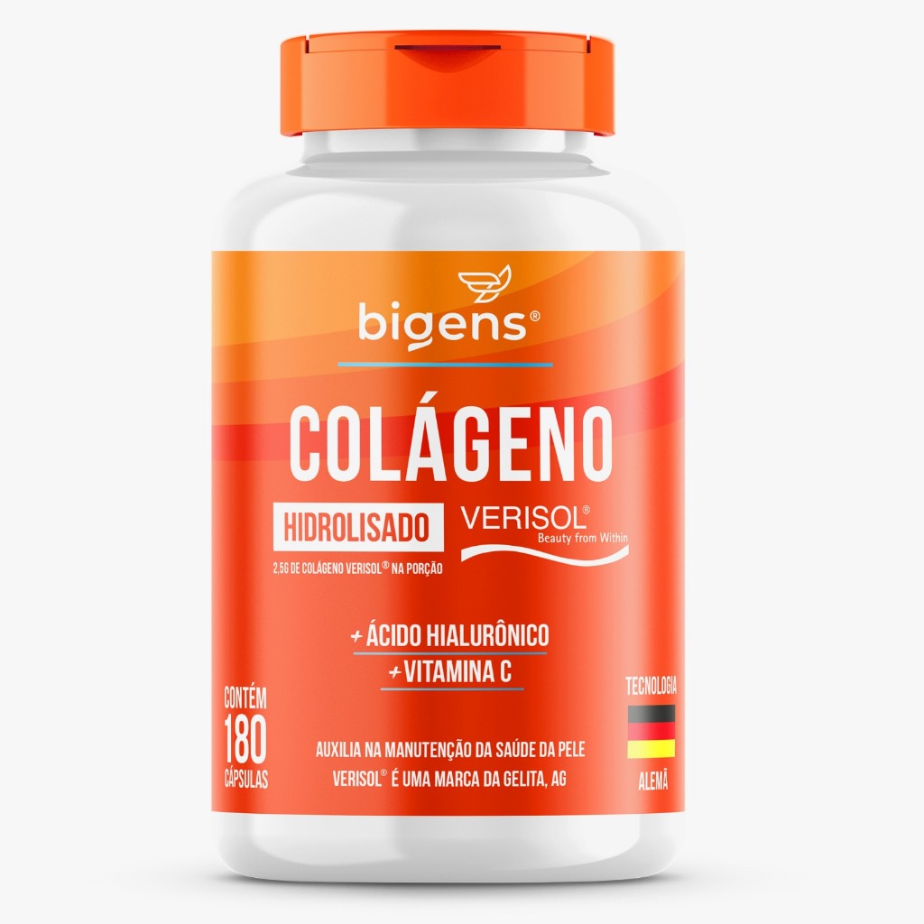 Colágeno Hidrolisado Verisol com Ácido Hialurônico e Vitamina C, 180 Capsulas, Biogens em Oferta na Shopee