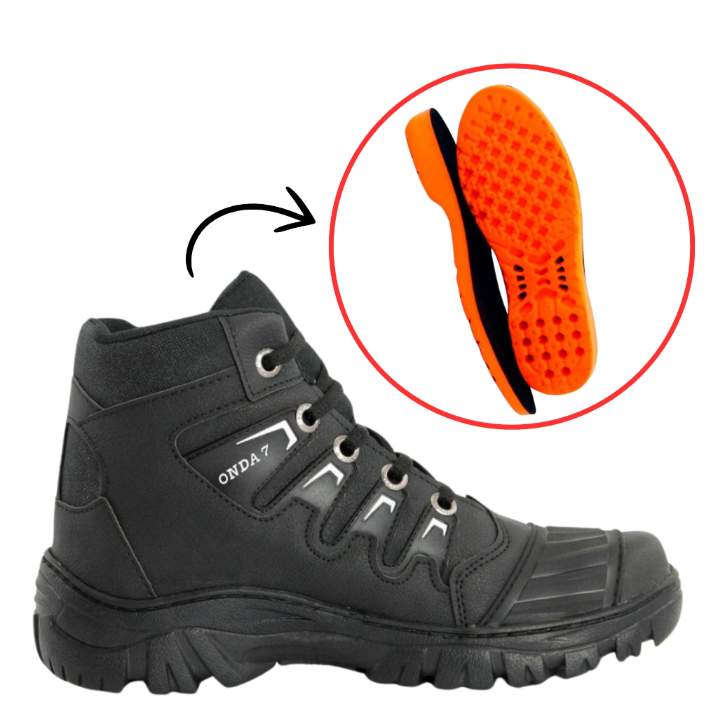 Bota Motoqueiro Barata Coturno Masculino Motociclista Militar Cano Médio Motoboy Tático