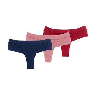 Kit 3 Tangas Calcinhas Fio Duplo  Microfibra Lingerie Moda Íntima em Oferta na Shopee