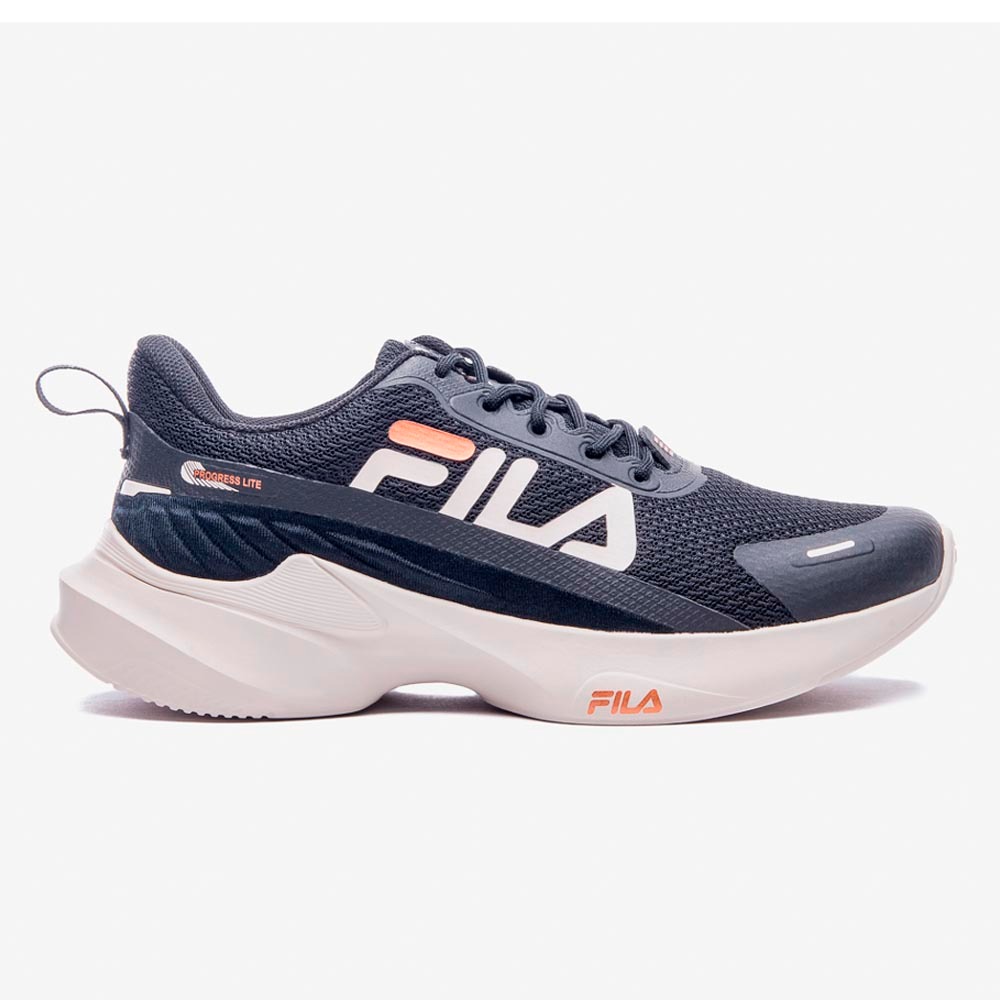 Tênis Original Fila Progress Lite Feminino Preto Cobre Esportivo Confortável Dia a Dia