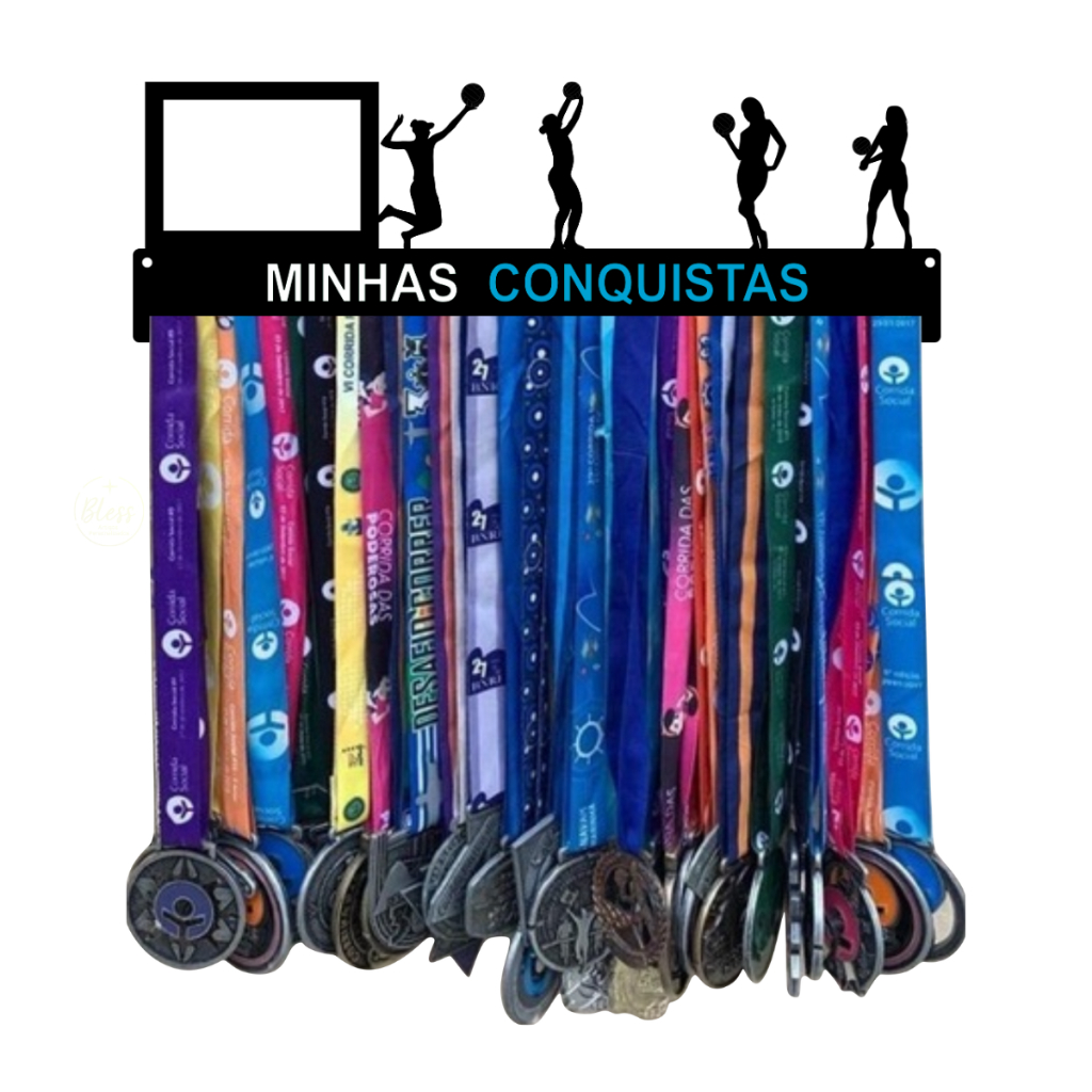 Porta Medalhas Volei Feminino minhas conquistas quadro decorativo