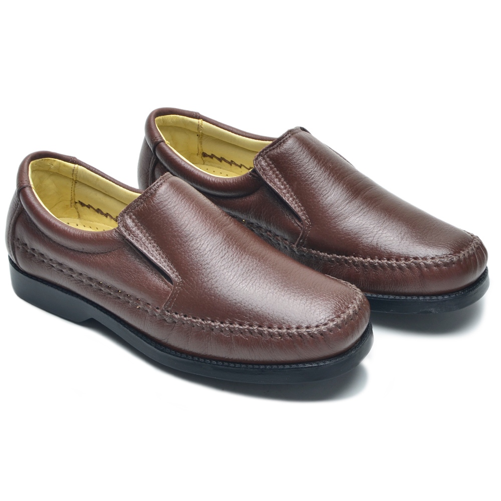 Sapato Mocassim Sapatilha Masculina Clássica Couro Legítimo Cores Chocolate Preto Camel Palmilha GEL Numeração 36 ao 45