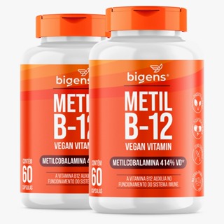 BIGENS KIT 2X METIL B12 VEGANA, VITAMINA METILCOBALAMINA 60CAPS BIOGENS em Oferta na Shopee