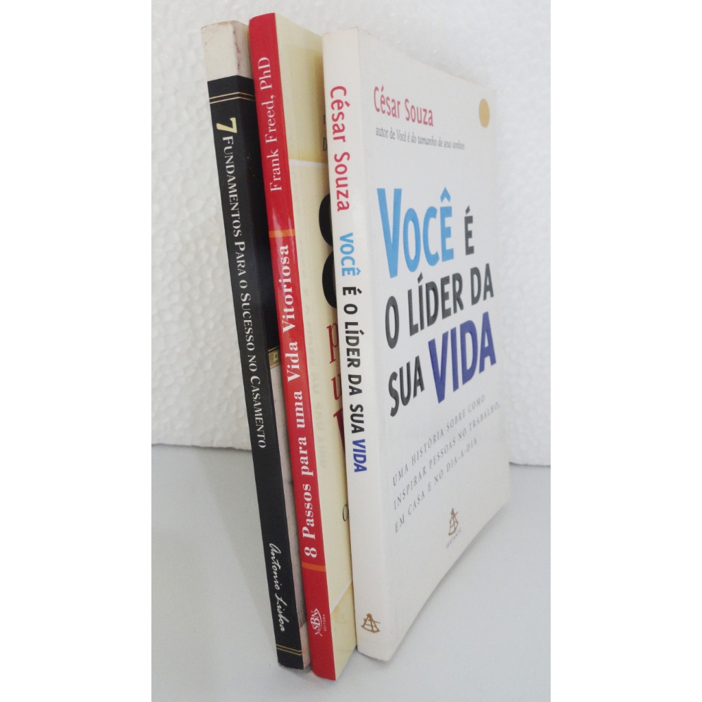 3 Livros Você é o Lider da Sua Vida +8 Passos Para Uma Vida Vitoriosa + 7 Fundamentos para o sucesso no Casamento