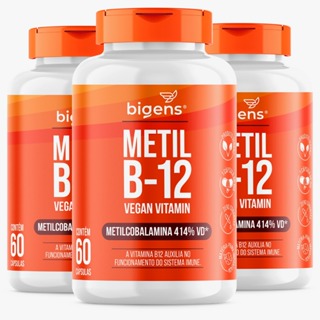BIGENS KIT 3X METIL B12 VEGANA, VITAMINA METILCOBALAMINA 60CAPS BIOGENS em Oferta na Shopee