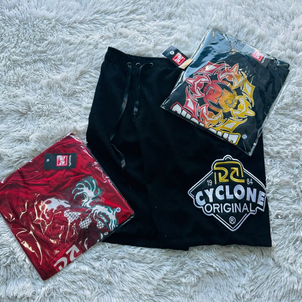 Bermuda Da Cyclone Veludo Pretona Mandrake + 2 Camisetas Algodão Maloka