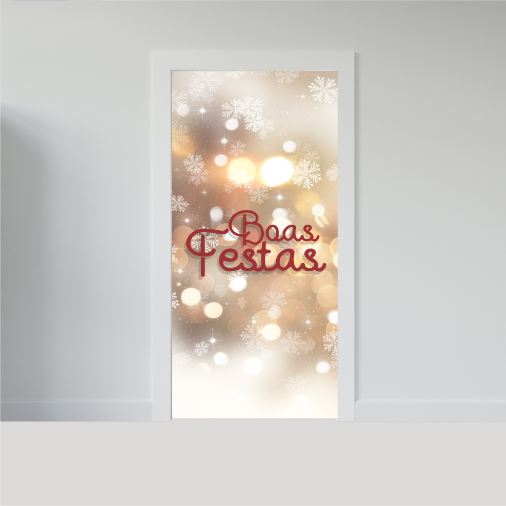 Adesivo Decorativo Para Portas Revestimento Papel de Parede NATAL Boas Festas Fim de Ano - Feliz Natal - NATAL 05 - 2025
