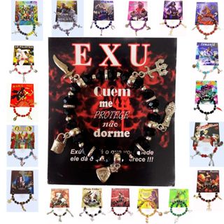 Pulseira De Proteção Orixás e Entidades Acessório Umbanda Candomblé c/ Pingentes de metal - Promoção Fabricação Própria em Oferta na Shopee