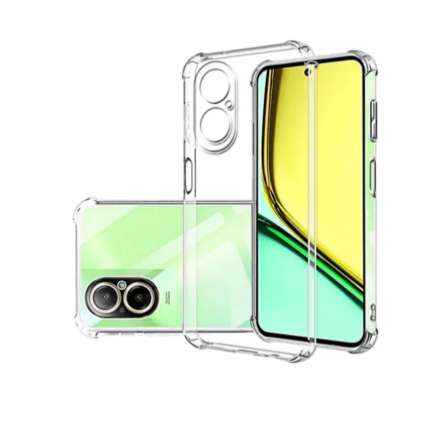 Capa de Silicone Transparente Antiqueda para Realme C53/NOTE 50, C55, C67(4G),C33,C61/C63 em Oferta na Shopee