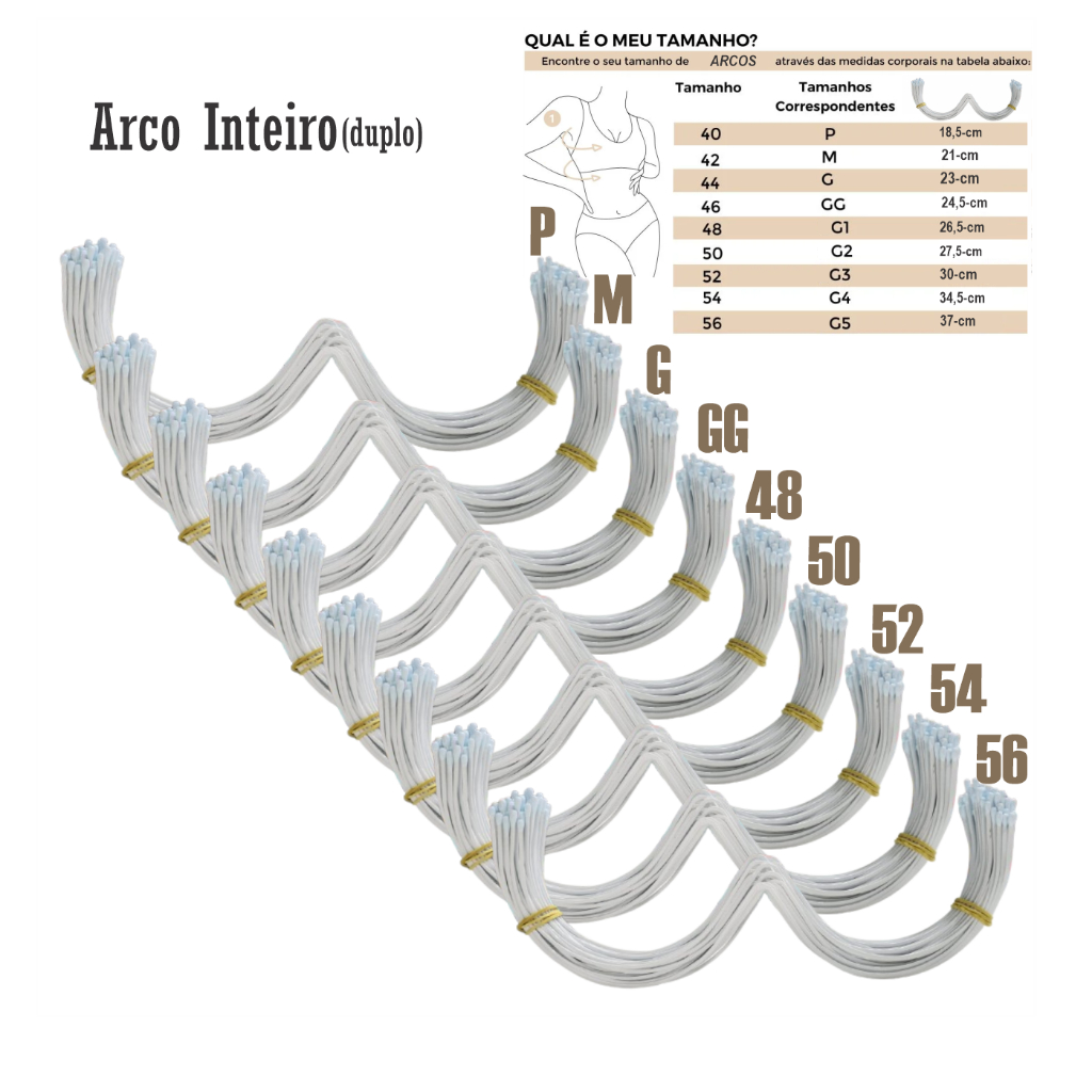 Arco inteiro para confecção de sutien 10 unidades.