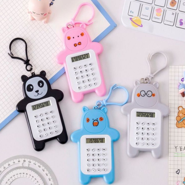 Kit 2 Calculadora Eletrônica Led  Portátil Pequena De Bolso Chaveiro