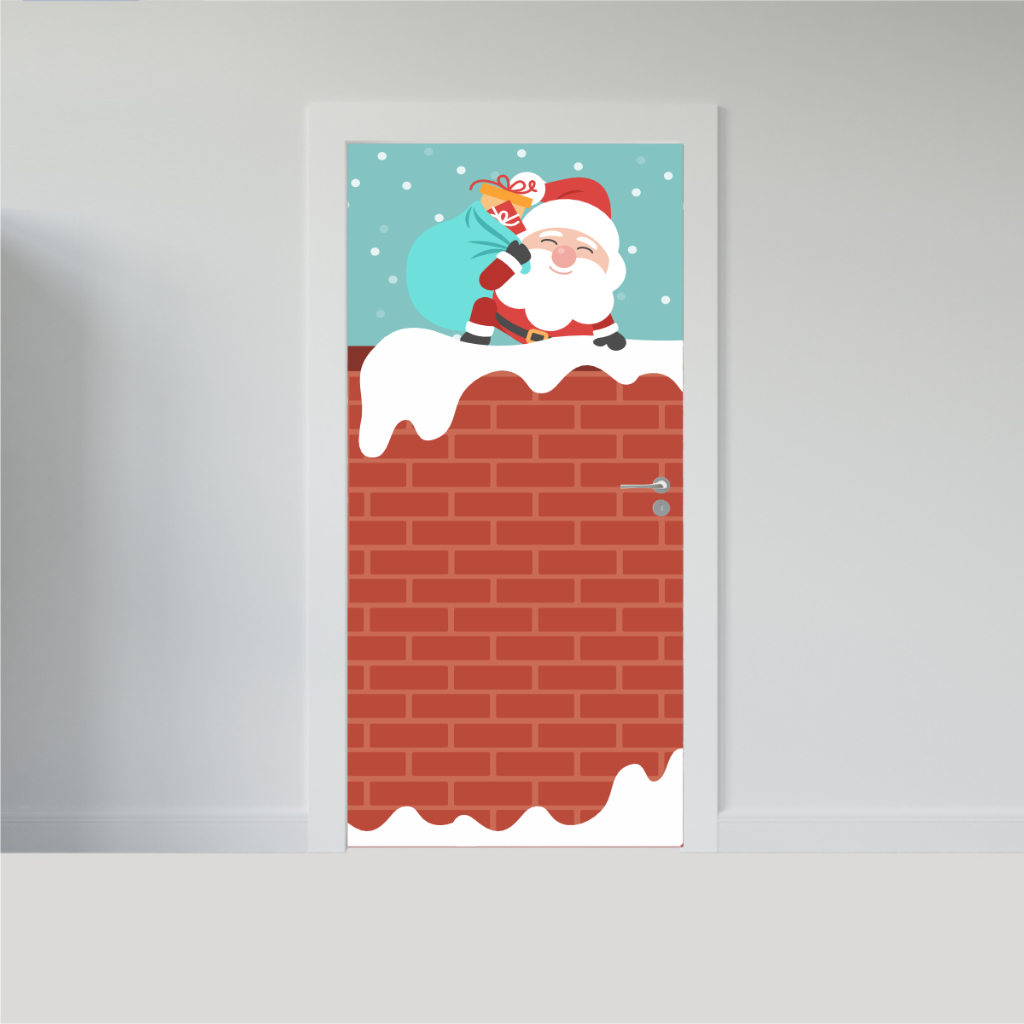 Adesivo Decorativo Para Portas Revestimento Papel de Parede NATAL Boas Festas Fim de Ano Feliz - Natal  NATAL 10 - 2025