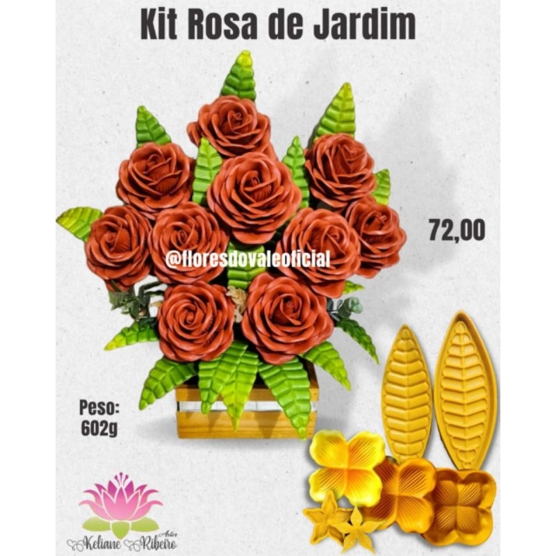 FRISADOR EM RESINA KIT ROSA DE JARDIM