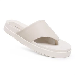 Sandália Papete Falcucci Tamanco Confortável Chinelo Off White Verona