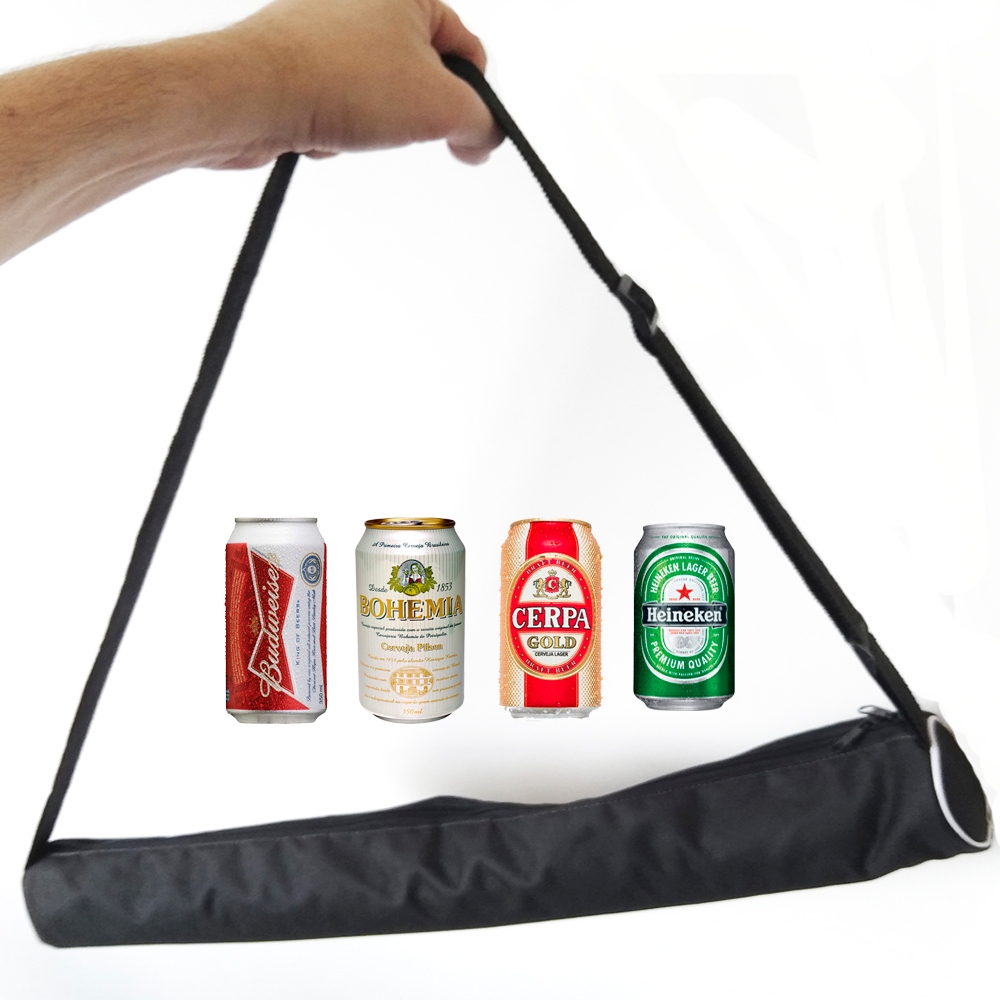 Bolsa Térmica Com Alça Porta 4 Latinhas Refrigerante Cerveja 350 ML Nylon Praia Caminhada Bebidas