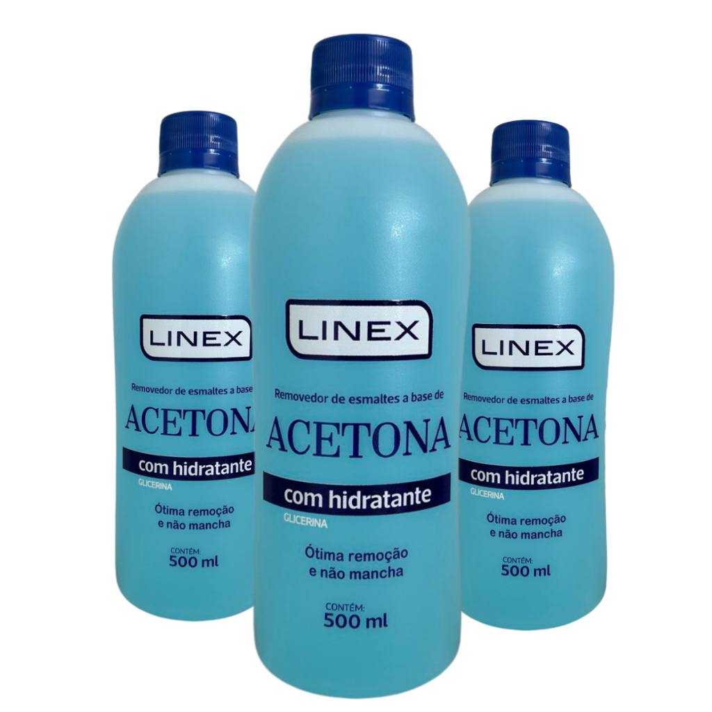 Kit 3 Acetona Removedor Esmalte 500 ml