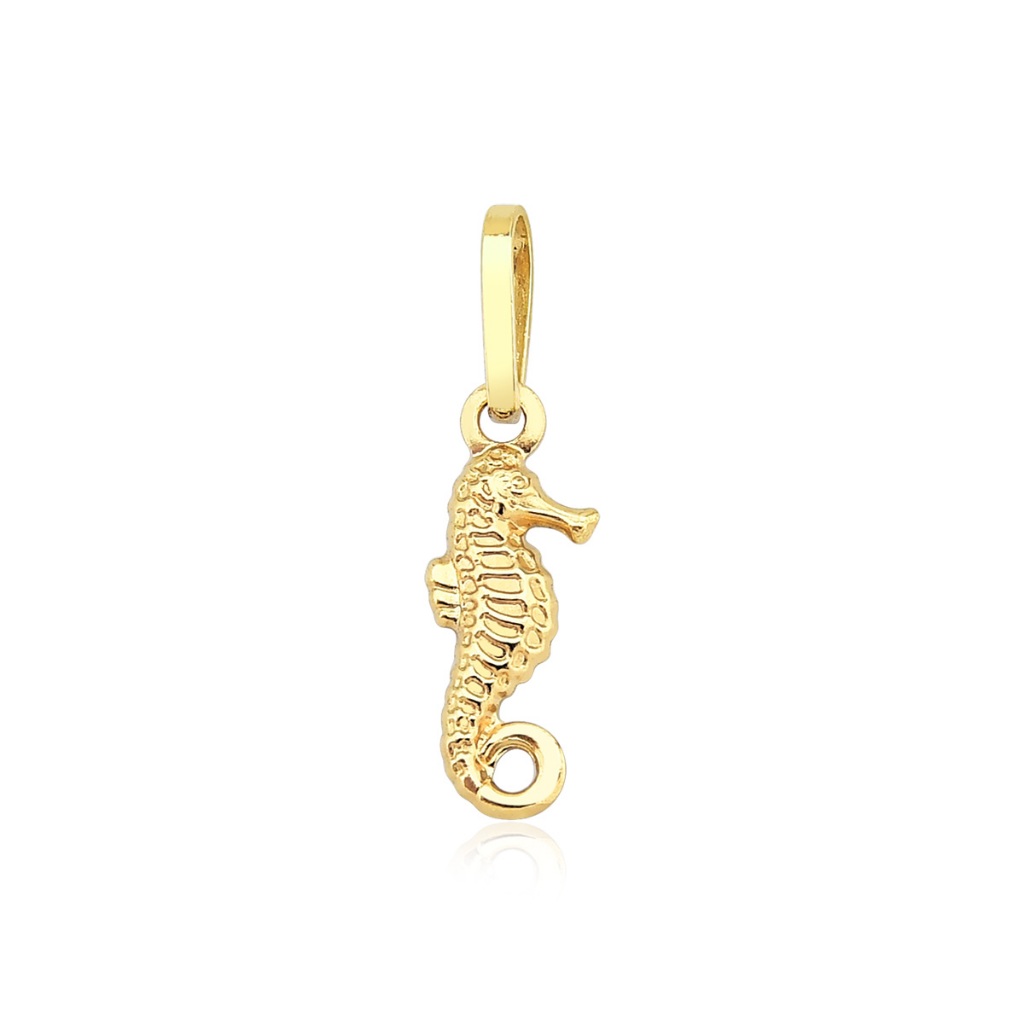 Pingente ouro 18k Cavalo Marinho mini em Oferta na Shopee
