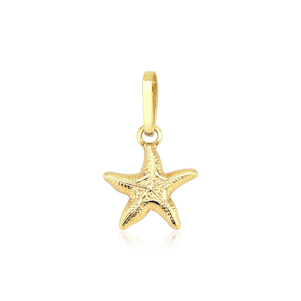 Pingente de ouro 18k estrela do mar mini 0.8cm
