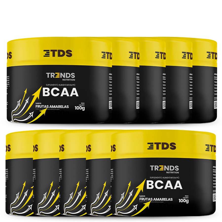 Combo Suplementos Recuperação Muscular 10x Bcaa 100g Em Pó