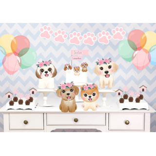 Kit Festinha Pegue e Monte Tema Cachorrinhos Rosa em Oferta na Shopee