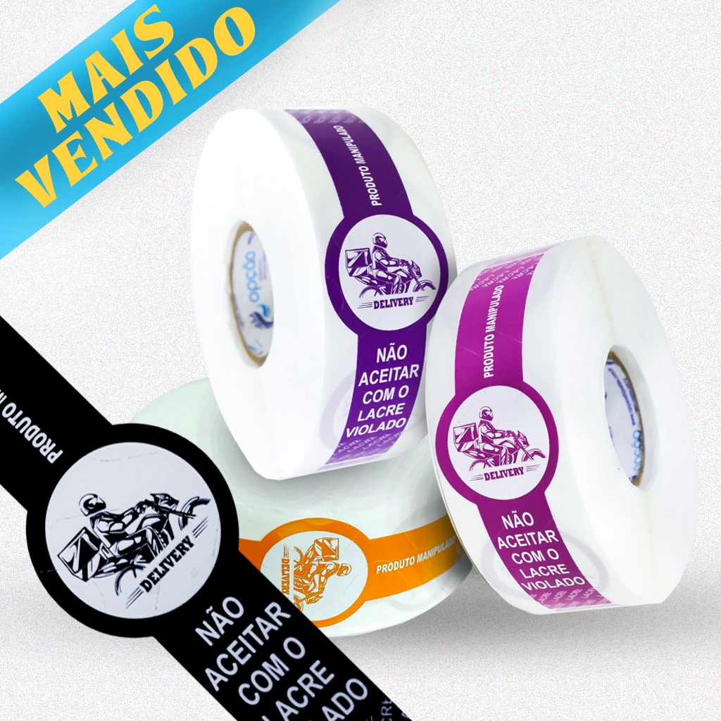 Etiqueta Lacre de Segurança para Delivery Alimentos Destrutivel 38x136mm em Oferta na Shopee