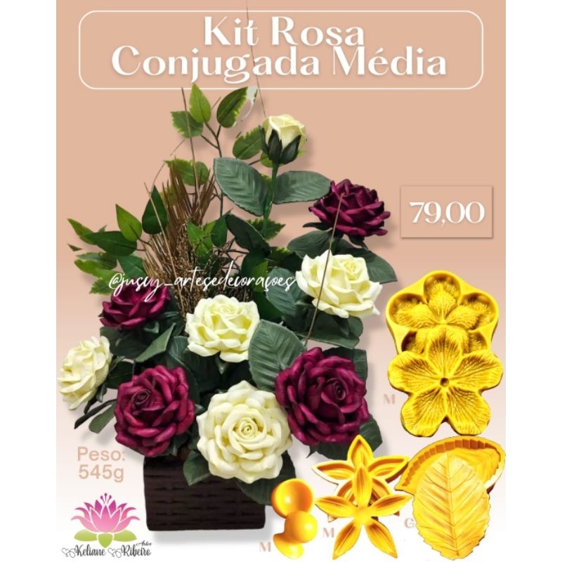 FRISADOR EM RESINA KIT ROSA CONJUGADA MÉDIA