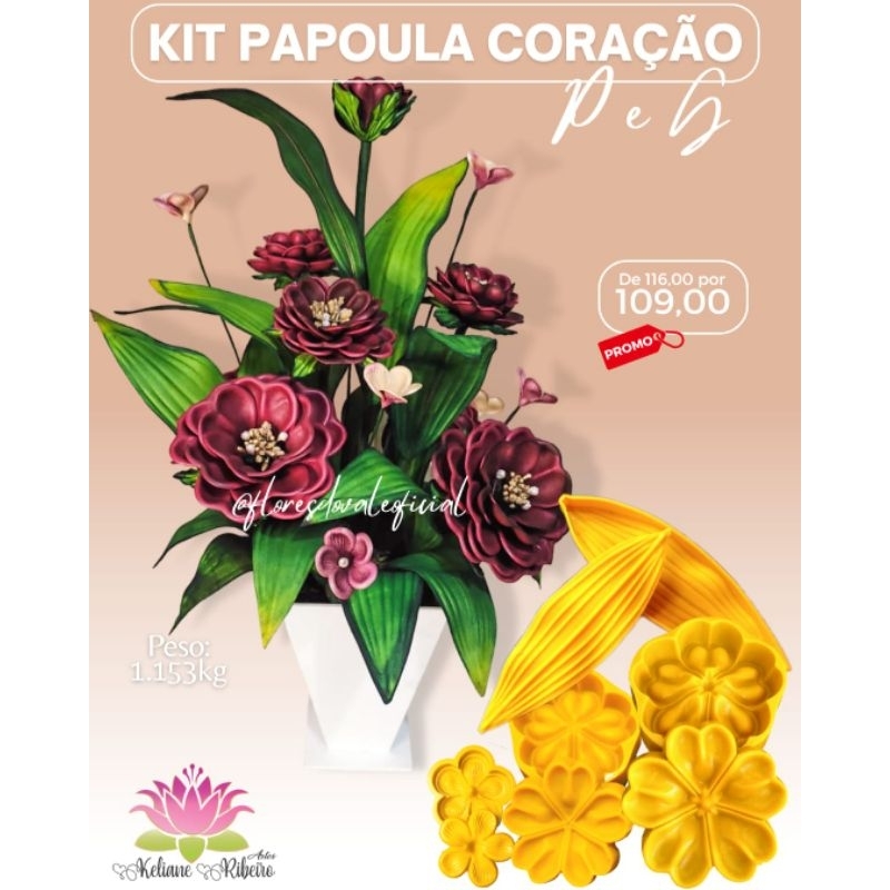 FRISADOR EM RESINA KIT PAPOULA CORAÇÃO P&G