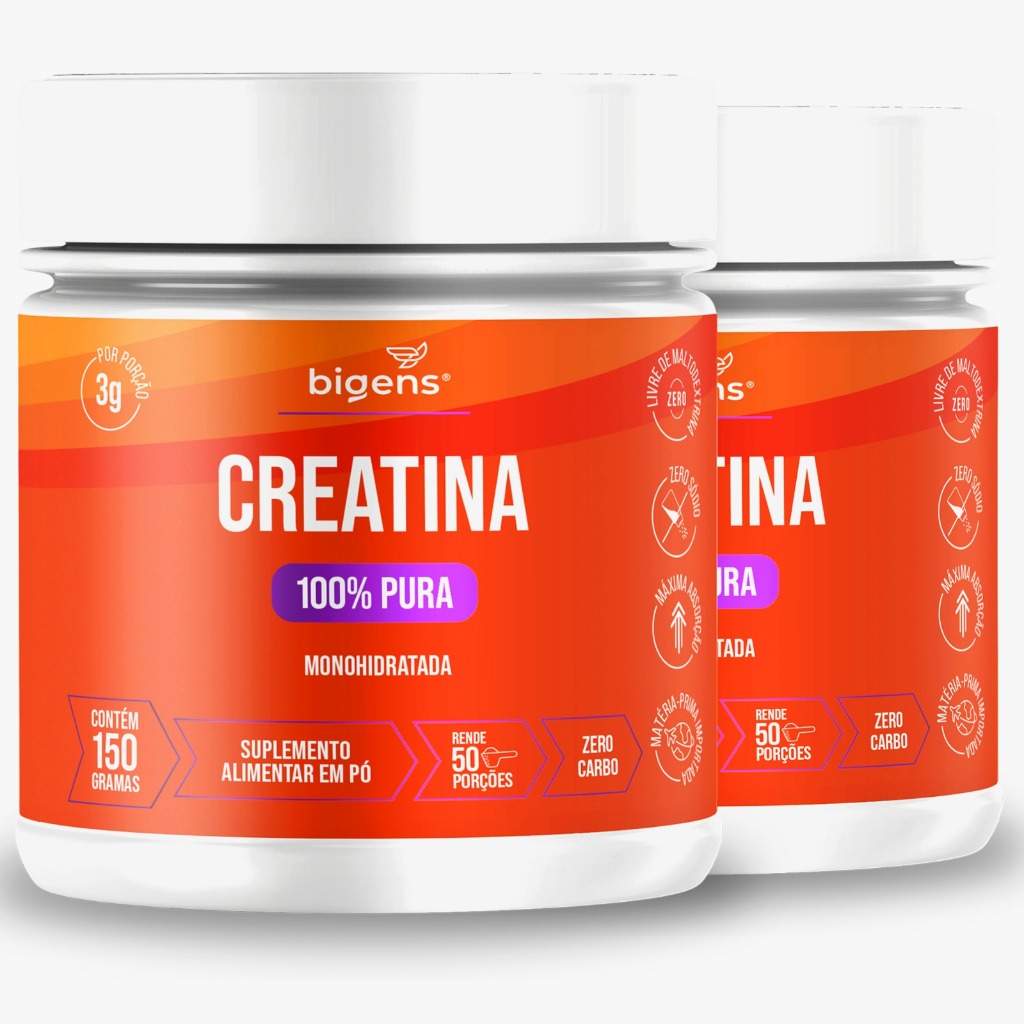 BIGENS KIT 2X CREATINA PURA EM PÓ 150G BIOGENS em Oferta na Shopee