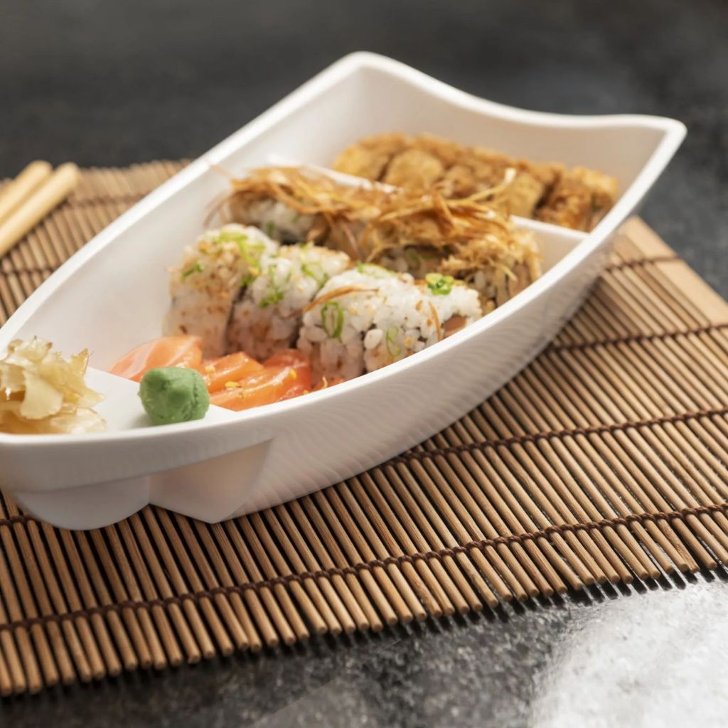 Barco Para Servir Sushi Coza Brinox Produtos Orientais Prato Travessa em Oferta na Shopee
