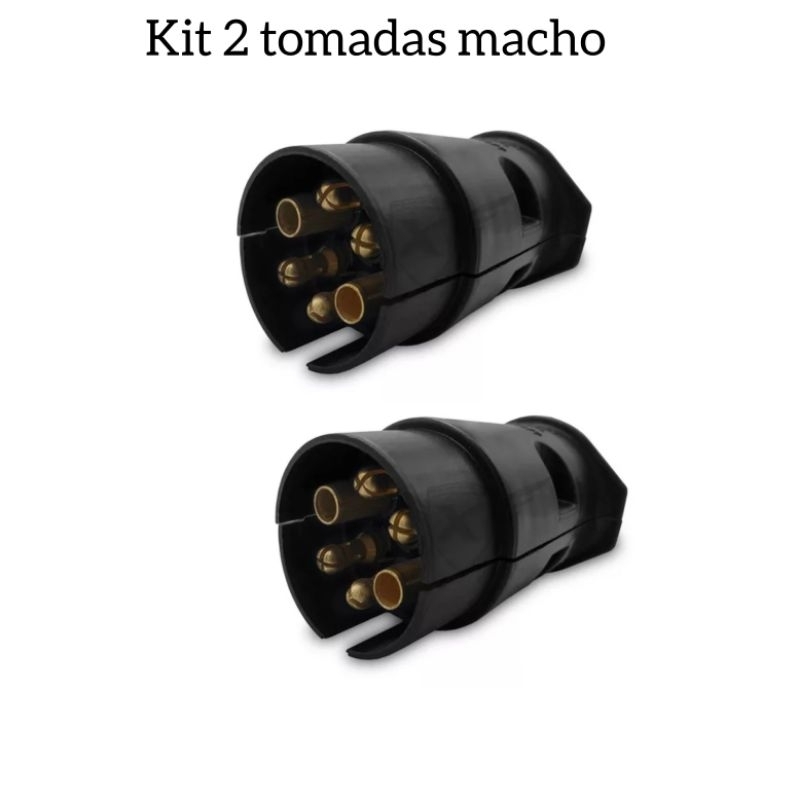tomada Macho plug carretinha reboque kit 2 tomadas macho reboque trailer
