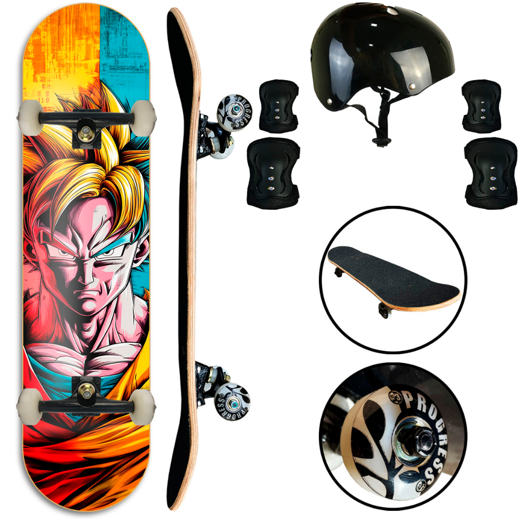 Skate semi profissional monatdo + Kit Proteção Suporta Até 100kg em Oferta na Shopee