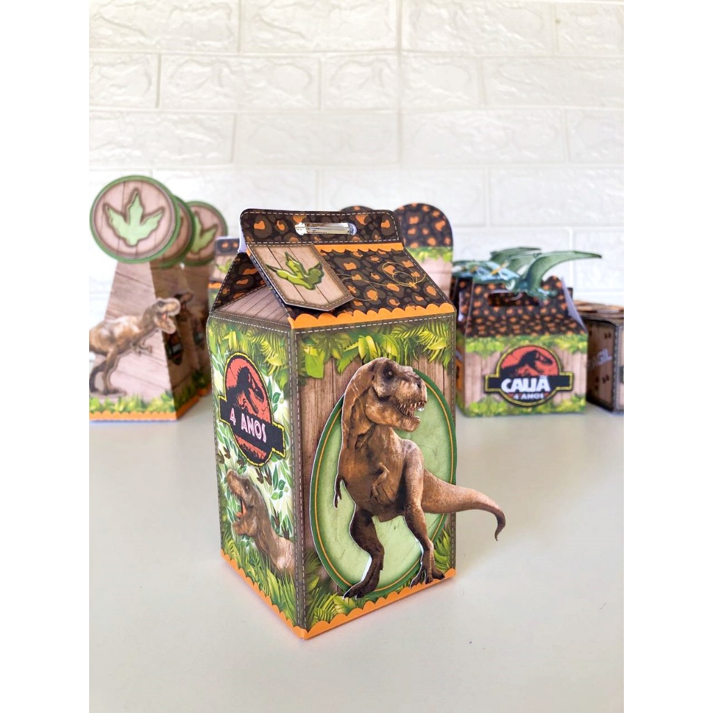 Caixinhas Personalizadas 3D  Dinossauro Jurassic Park- Lembrancinhas dinossauros festa infantil