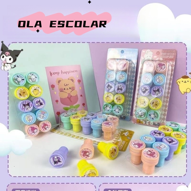 KIT COM 3/10/20/30 CARIMBOS COLORIDOS STAMP/ PAPELARIA FOFA
