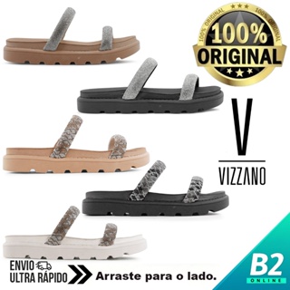 Sandália Papete Vizzano Tira Pronta Strass Feminina Original Com Nota Fiscal e Garantia em Oferta na Shopee