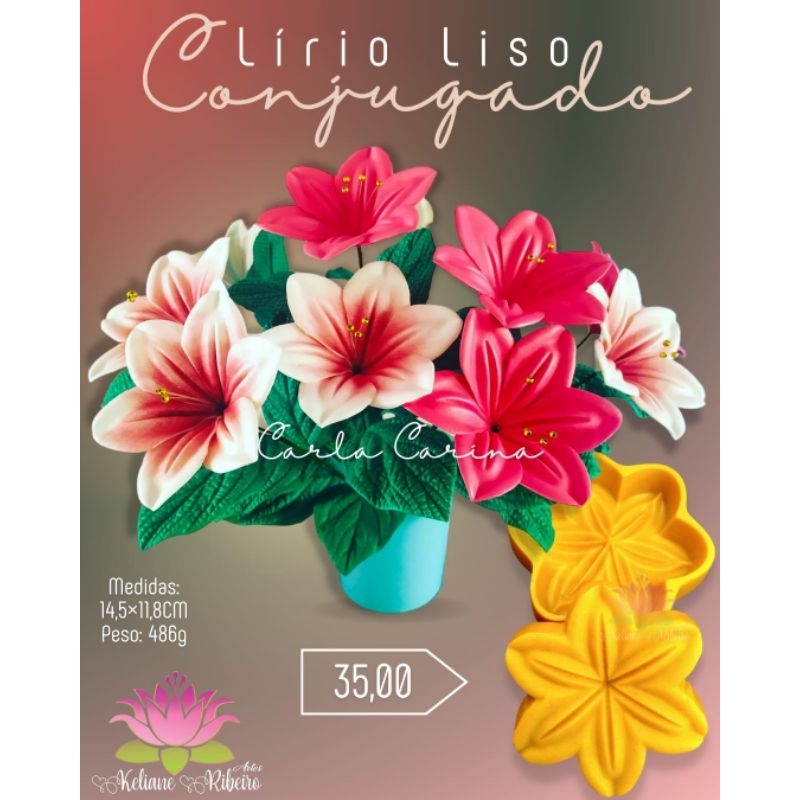 FRISADOR EM RESINA LÍRIO LISO CONJUGADO