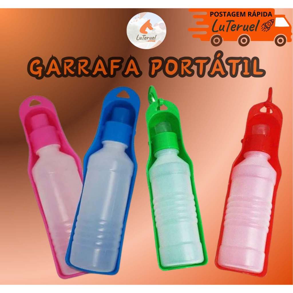 Bebedouro Portátil para Cachorro 250ml | Garrafinha Pet de Passeio |  Água Sempre Fresca
