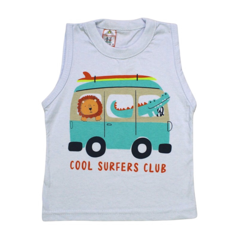 kit Com 3 Regatas infantis Menino Cleomara. em Oferta na Shopee