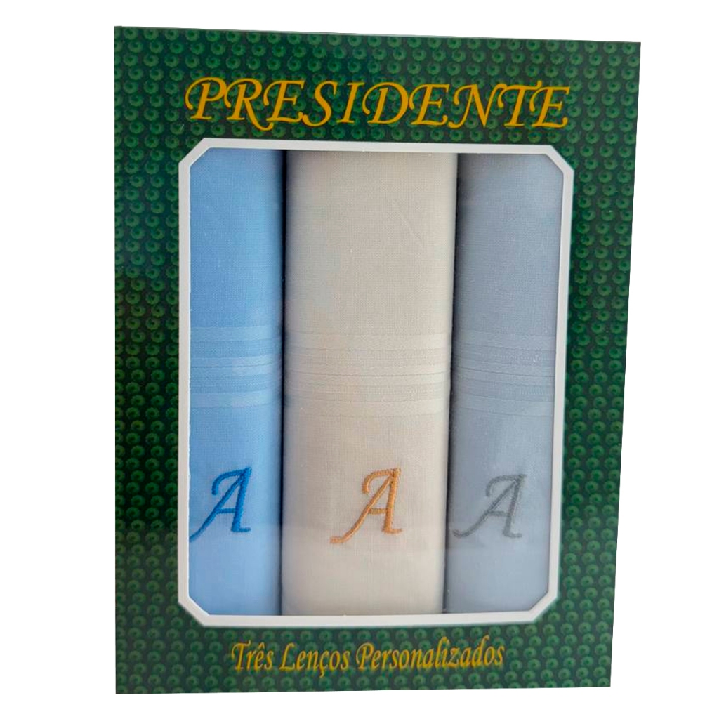 Lenços Com Letras Presidente De Bolso 41cm 100% Algodão - 3 Unidades em Oferta na Shopee