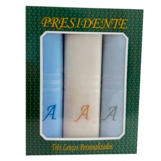 Lenços Com Letras Presidente De Bolso 41cm 100% Algodão - 3 Unidades em Oferta na Shopee