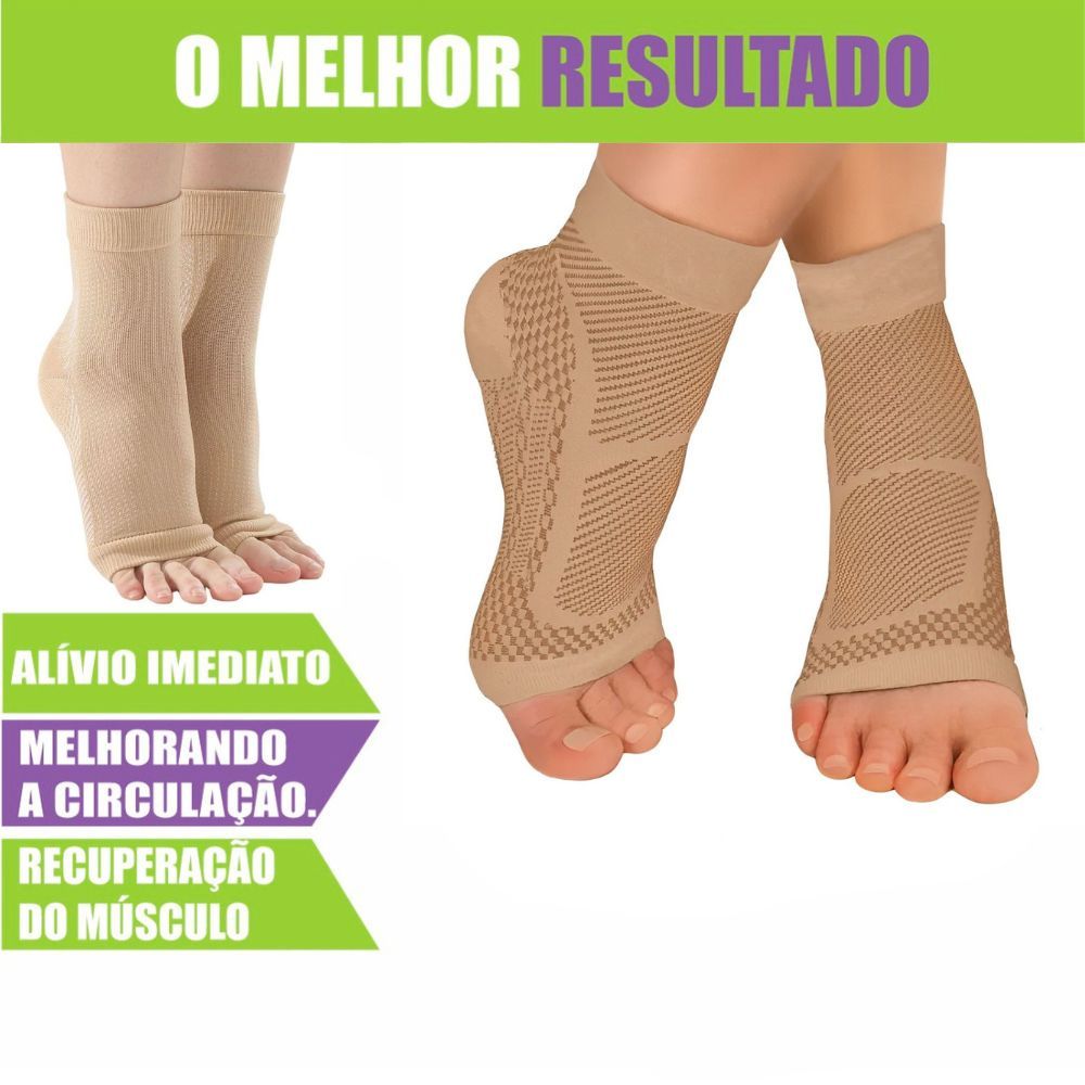 PAR de Meias TORNOZELO de COMPRESSÃO Ortopédica Fascite Plantar Calcanhar Esporão Alivio dores e inchaço - ORIGI em Oferta na Shopee