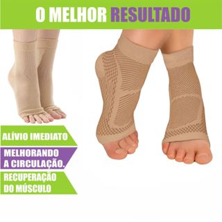 PAR de Meias TORNOZELO de COMPRESSÃO Ortopédica Fascite Plantar Calcanhar Esporão Alivio dores e inchaço - ORIGI em Oferta na Shopee