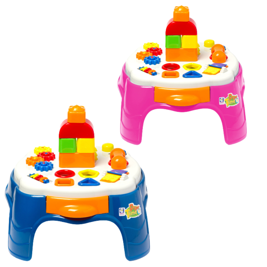 MEP Mesinha Infantil EDUCATIVA Mesa De Atividade Com Gaveta Play Time Brinquedos Cotiplas
