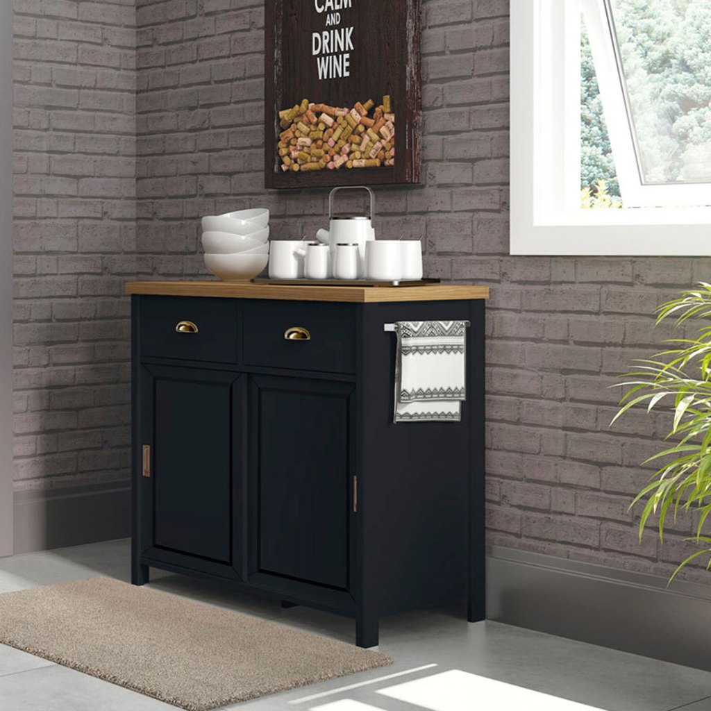 Aparador Buffet Ditália 2 Gavetas 2 Portas BA-145 Preto - Home & Living
