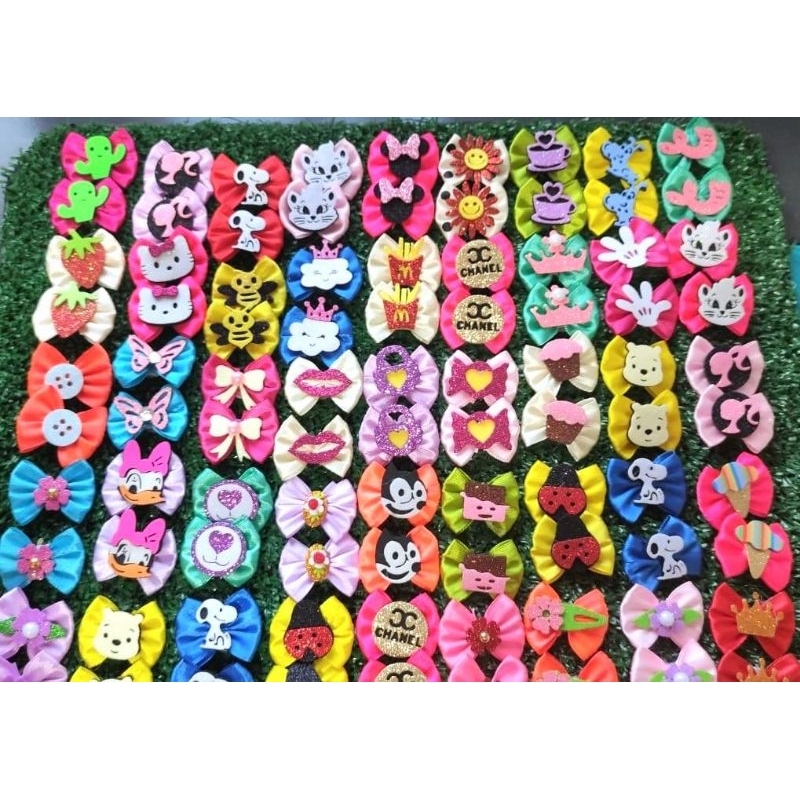 Laços pet cetim 4cm ( pacote com 50 unidades) 25 pares mesclado